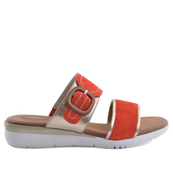 Green Cross GX&amp;Co Jana Flat Double Strap Sandal 52220 Red