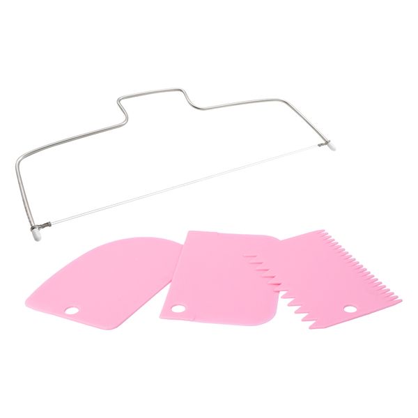 Regent Cake Cutter with 3 Decorating Scrapers Set - 4 Piece