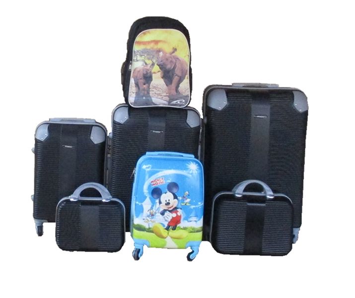 5-Piece ABS Hard Shell Luggage Set with Spinner Wheels &amp; Mickey Case