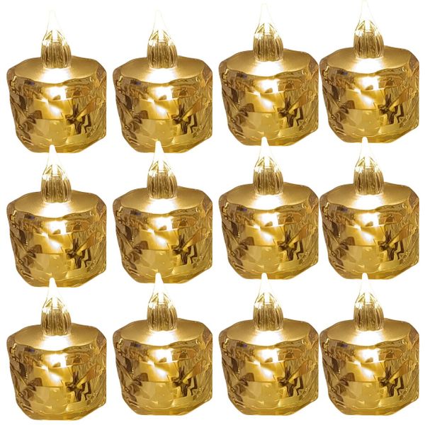 12Pcs LED Crystal Candle Light Flameless Candles Table Centrepiece