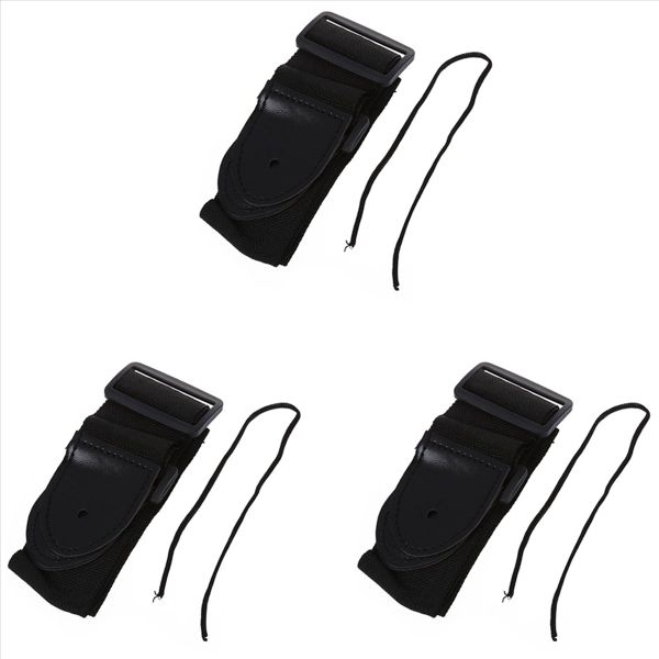 3X Adjustable Guitar Strap Band Acoustic Electric 132 x 6cm Black