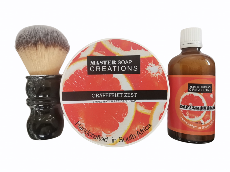 Shaving Soap &amp; Aftershave Splash &amp; ShavingBrush Combo Grapefruit Zest