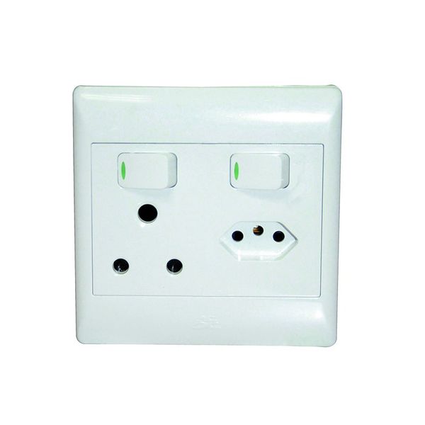 ACDC - 1x16a And 1 Euro SW Socket Outlet 4x4 With White Cover Plate