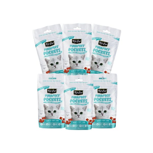 Kit Cat Purrfect Pockets - Skin &amp; Coat Care (6 x 75g)