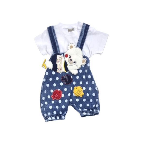 Baby's 100% Cotton Dungaree with Cute Teddy Print & T-Shirt Set | Shop ...