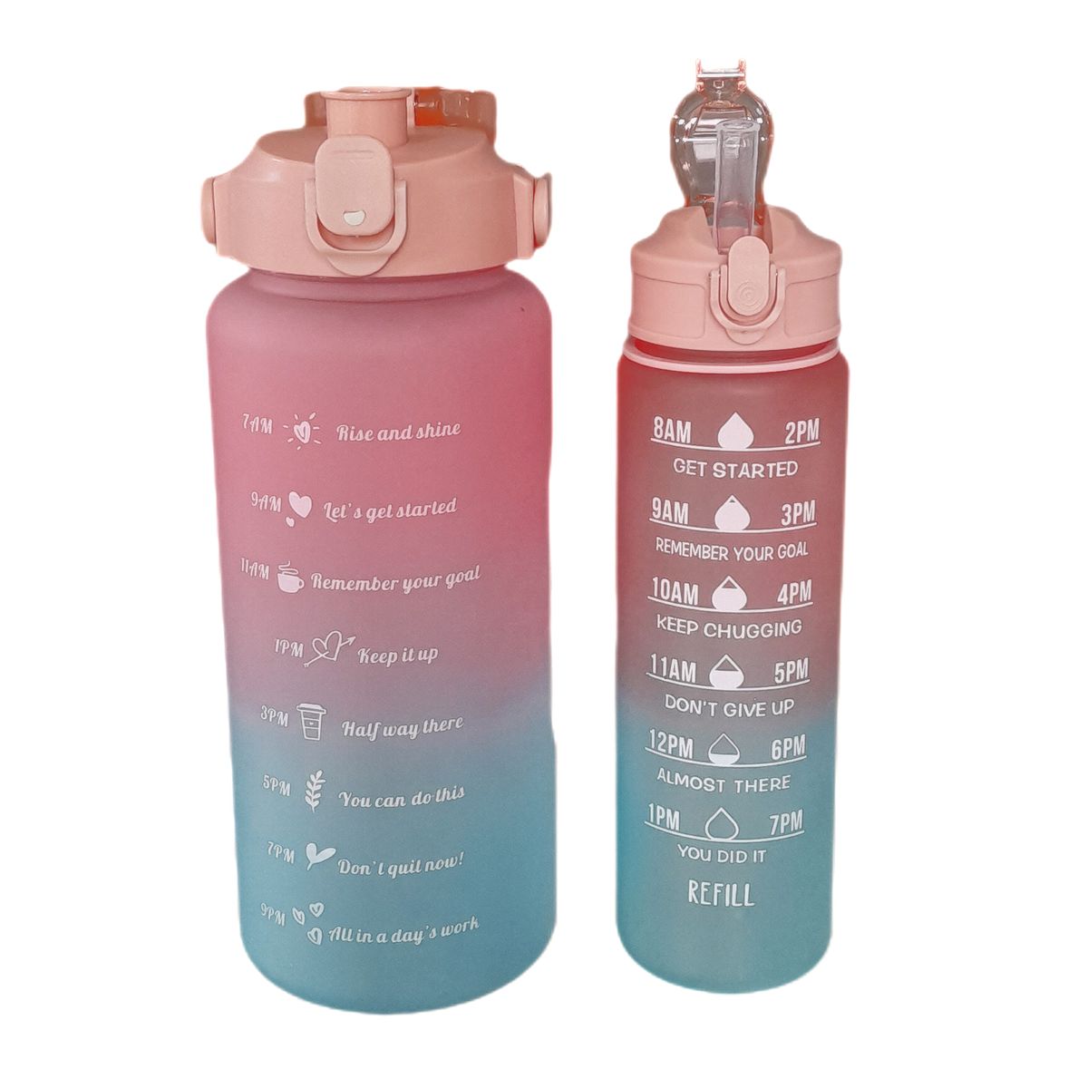 2L & 900ML Twin Value Pack Water Bottle with Motivational Time Markers ...