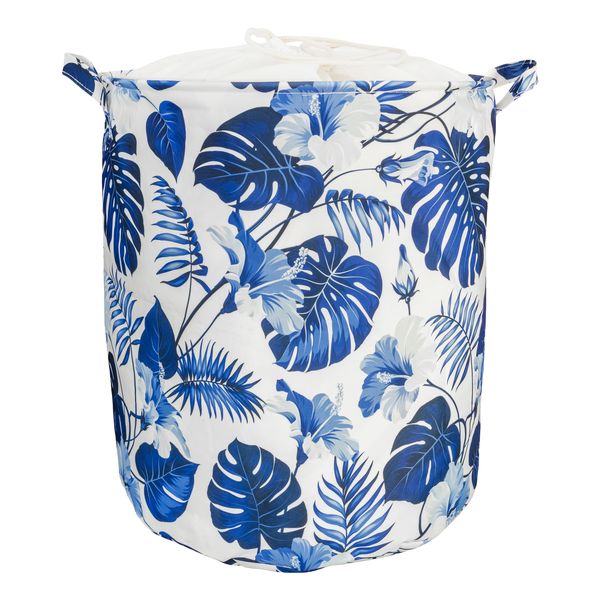 Creative Deco Eco-Friendly Laundry Basket with Drawstring - Hawaiian Leaves