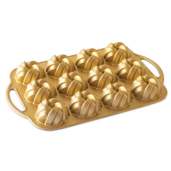 Nordic Ware 75th Anniversary Braided Bundt Bites 12 Elegant Petite Cakes