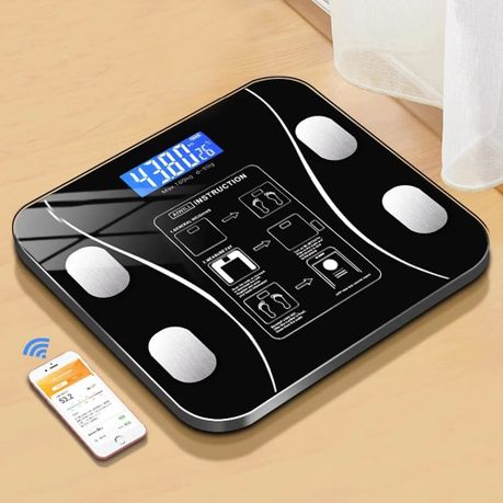DEIK Smart Digital Body Fat Scale, Black Bluetooth Bathroom Scale, with iOS  and Android APP, 180kg/400lb High Precision Measurement, Detects 13 Data