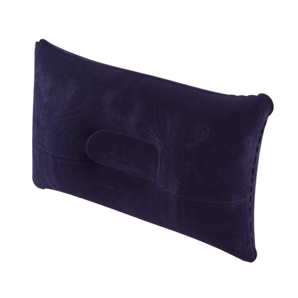 2Pcs Inflatable Travel Pillow In Car Deep Blue 38x24Cm