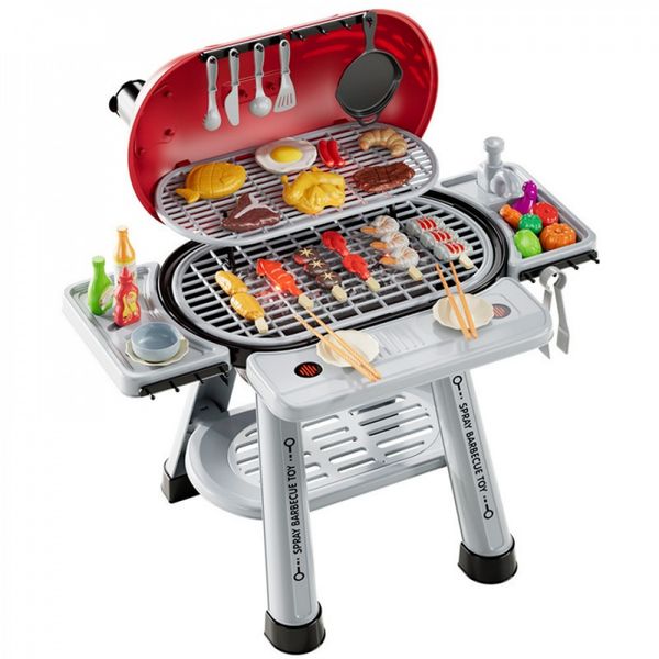 QYNIAL Kids' BBQ Grill Playset: 2-Layer Grill with Smoke, Lights &amp; Sounds
