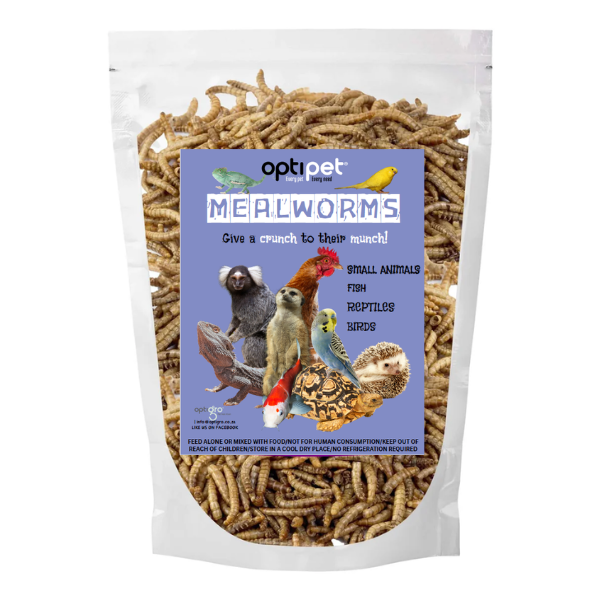 Optipet Dried Mealworms - Organic, Nutrient Rich Pet Feeder Insects