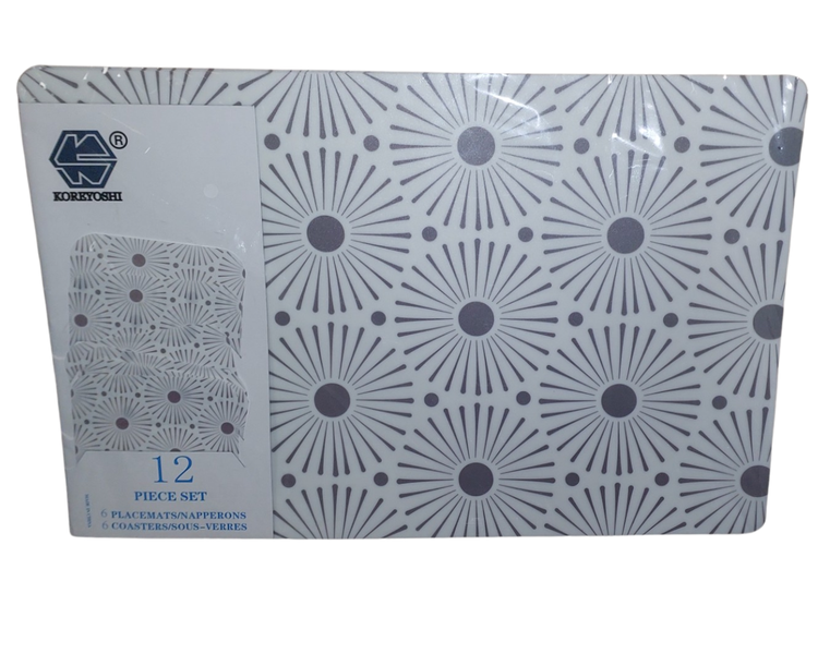 12 Piece - 6 Dandelion Placemats with 6 matching Coasters
