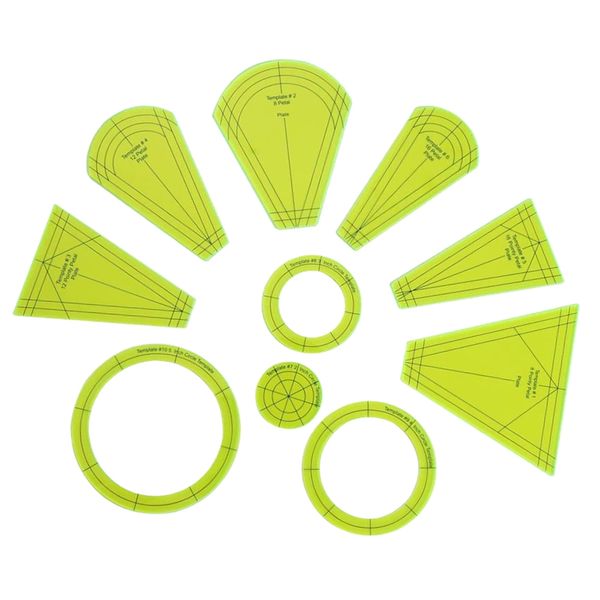 Craft Versatile Dresden Quilting Design Template Rulers Set of 10