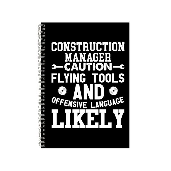 Construction Manager Wire Bound Notebooks Gift Idea Writing Books Notepad