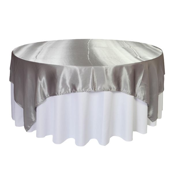 Grey Satin Table Overlay