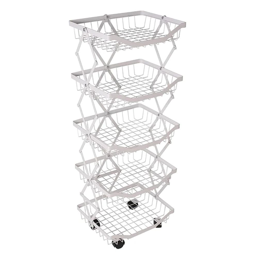 Metal Collapsible Fruit and Vegetable 5 Stand Kitchen Vegetable Stand