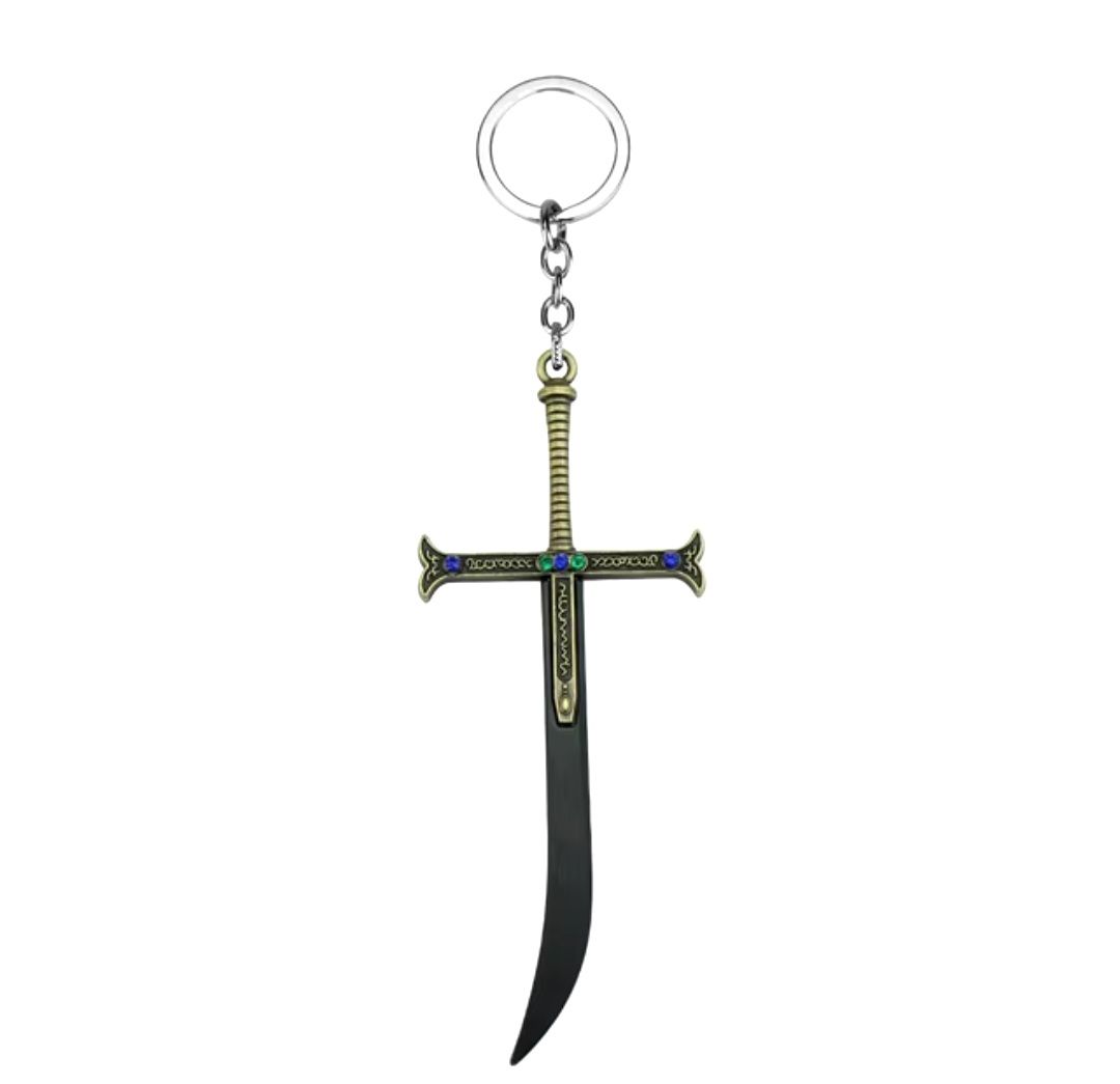 One Piece Anime Dracule Mihawk Hawk Eyes Yoru Sword Keychain/Keyring