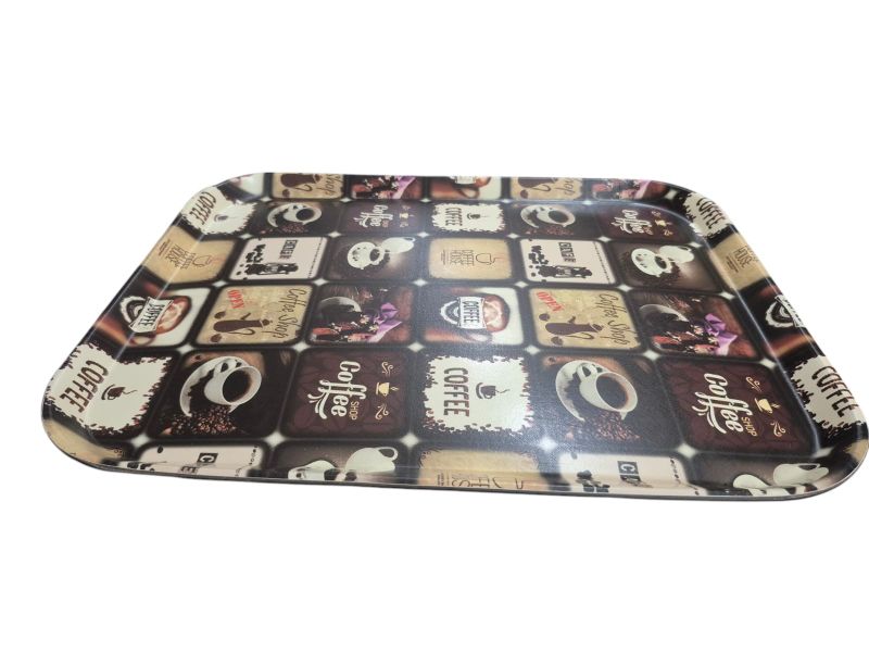 Brown Coffee Themed Tray-Stylish Decorative Tray for Coffee Lovers 45x20cm
