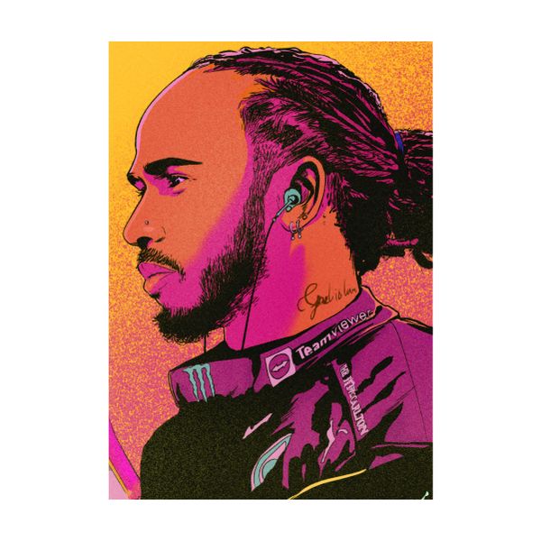 Lewis Hamilton painting - A1 poster