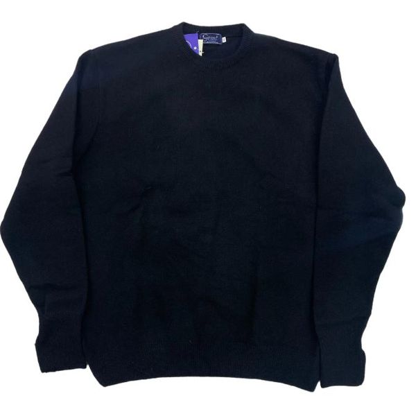Grant - M5777 L/Wool Plain Black Crew Jersey