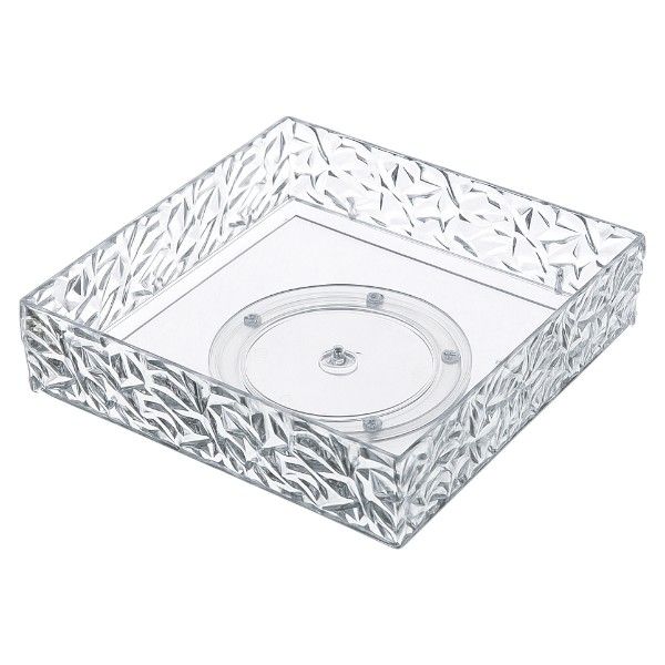 Square Rotating Cosmetic Organiser - Transparent