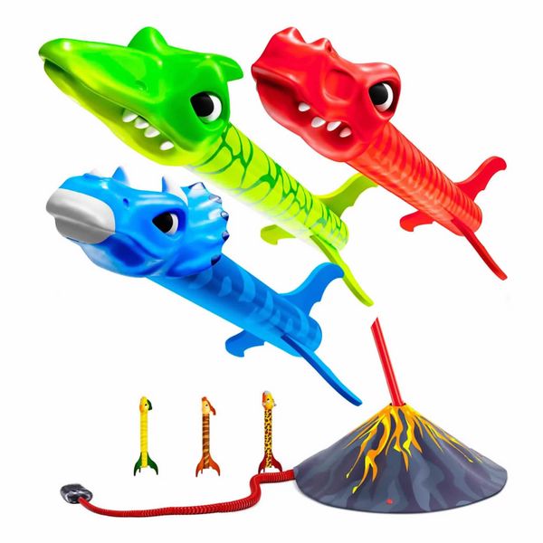 6-piece Blast Dinosaur Toy Rocket Launcher Set for Kids Toys