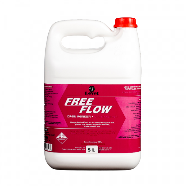 Revet Free Flow Drain Cleaner Liquid - 5 Litres - 4 Pack