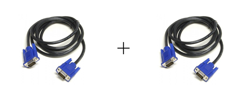 Gadgetgyz VGA Cable 1.5M -twin pack