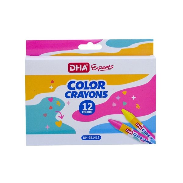 School Stationery 12 Colors Wax Crayon Set for Kids