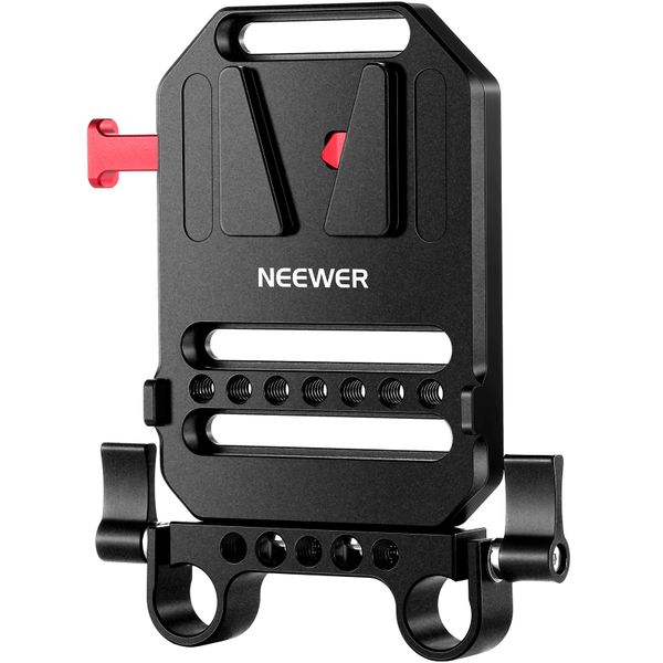 Neewer ST43 V-Mount 1/4" &amp; 3/8" Threads Battery Plate for 15mm Rods