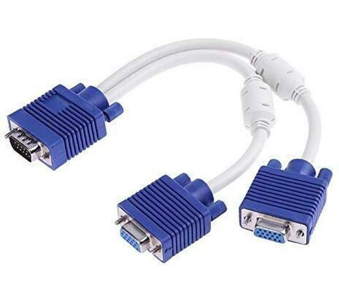PressPlay 0.1 m VGA Y Splitter Cable 1 Male VGA to 2 Female VGA Splitter