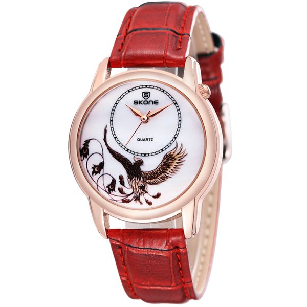 Skone Ladies Phoenix Watch With Red Strap image