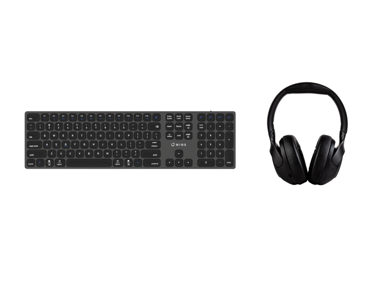 WINX Vibe Pure Hybrid ANC Headphones + WINX Elite Wireless and BT Keyboard