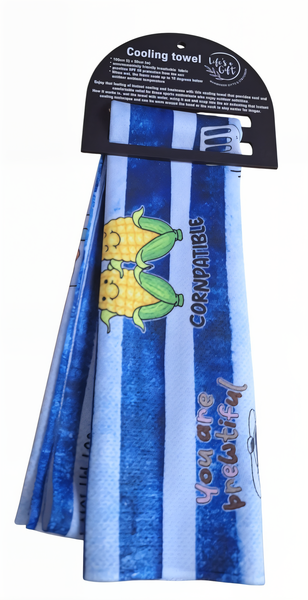 Cooling Towel - Compatible - Blue and White Stripes