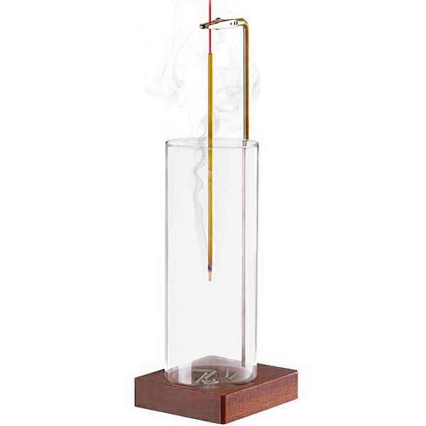Incense Stick Holder, Wooden Incense Holder with Removable Glass Collector