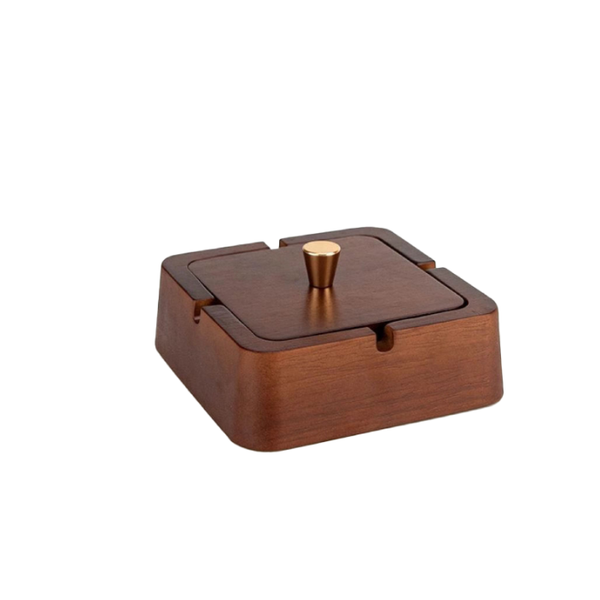 Solid Wood Ashtray- Covered Square Box Premium