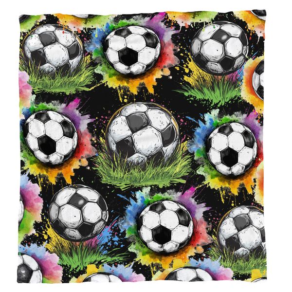 Painted Soccer Ball Light Weight Fleece Blanket