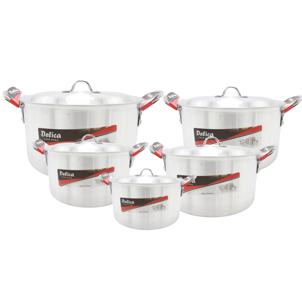 Delica Silver Aluminum Sealed 10 Piece Cookware Set
