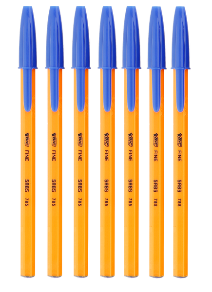 BIC Orange Fine Ball Point Pen - Blue - Pack of 6