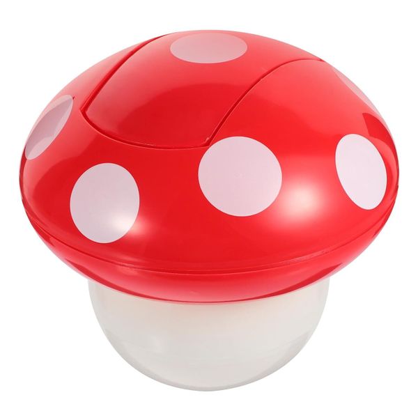 Mushroom Trash Bucket Mini Desktop Trash Can Red White Decorative Cartoon