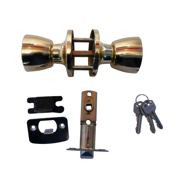 Entrance Lockset Polished Brass Dejuca