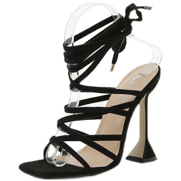 Women's Criss-Cross Strappy High Heeled Open Toe Stilleto Sandals - Beige