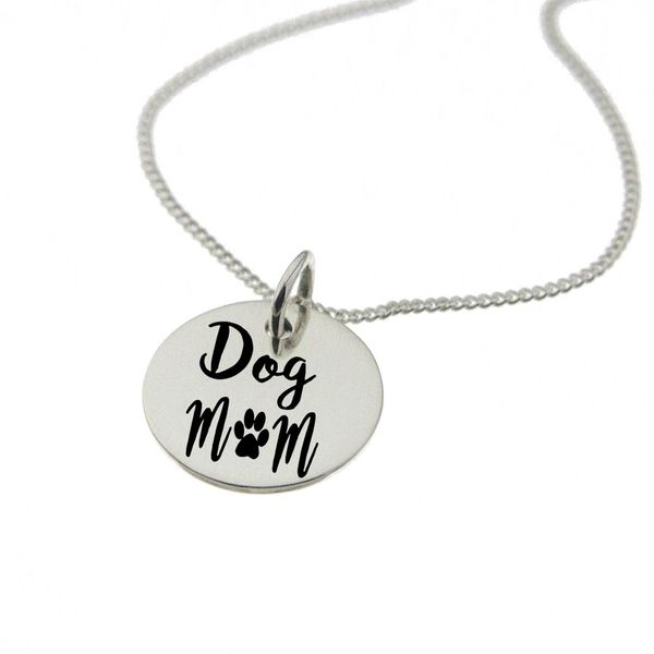 Dog Mom Engraved Pendant on 45cm Chain
