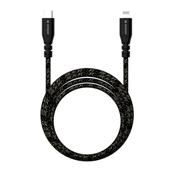 Intouch Recycled Type-C To Lightning Braided 2.0m Fast Charge Cable - Black