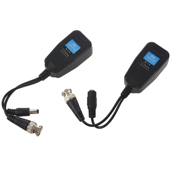 2X HD-CVI/TVI/AHD Passive Video Balun with Power Connector