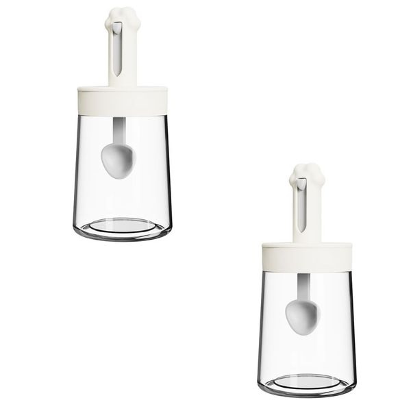Retractable Spice Jar With Spoon Lid Seasoning Container - AB-20 - Set of 2