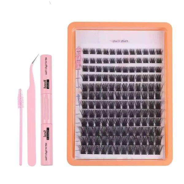 Fluffy and Thick Single Eyelashes Set 144 Pieces DIY Eyelash Clusters