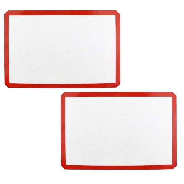 High Temperature Resistant Glass Fibre Silicone Baking Mats Set of 2