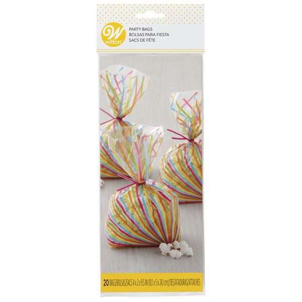 Wilton 20 Bright Colour Wheel Party Sweets Gifts Cake Treat Favours Bags